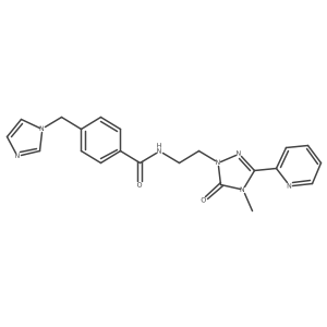 4-(imidazol-1-ylmethyl)-N-[2-[4-methyl-5-oxo-3-(2-pyridyl)-1,2,4-triazol-1-yl]ethyl]benzamide结构式