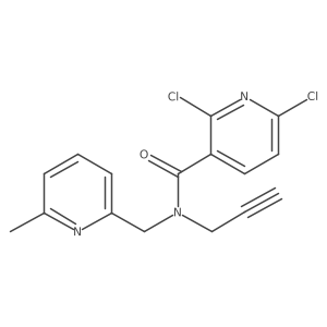 2,6-Dichloro-N-[(6-methylpyridin-2-yl)methyl]-N-prop-2-ynylpyridine-3-carboxamide结构式