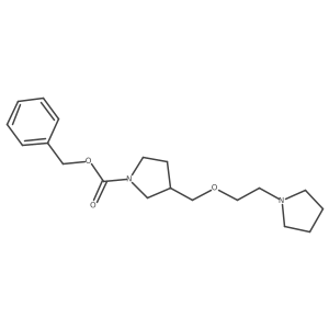 1-Pyrrolidinecarboxylic acid, 3-[[2-(1-pyrrolidinyl)ethoxy]methyl]-, phenylmethyl ester Structure