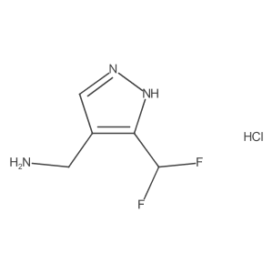 [3-(difluoromethyl)-1H-pyrazol-4-yl]methanamine hydrochloride Structure