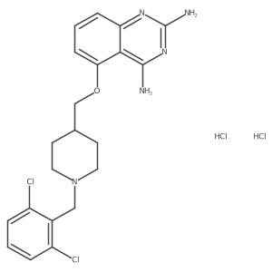 2,4-Quinazolinediamine, 5-((1-((2,6-dichlorophenyl)methyl)-4-piperidinyl)methoxy)-, hydrochloride (1:2)结构式