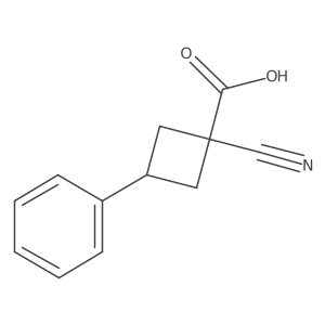 1-Cyano-3-phenylcyclobutane-1-carboxylic acid Structure