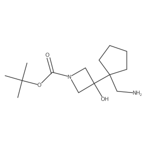 Tert-butyl 3-[1-(aminomethyl)cyclopentyl]-3-hydroxyazetidine-1-carboxylate Structure