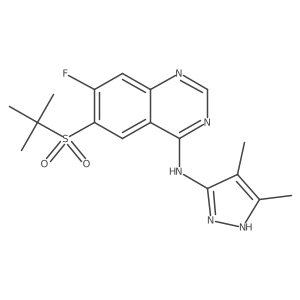 6-(tert-butylsulfonyl)-N-(4,5-dimethyl-1H-pyrazol-3-yl)-7-fluoroquinazolin-4-amine Structure