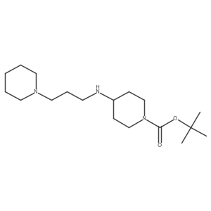 4-[[3-(1-Piperidinyl)propyl]amino]-1-piperidinecarboxylic acid 1,1-dimethylethyl ester结构式