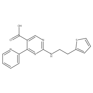 4-(2-Pyridyl)-2-{[2-(2-thienyl)ethyl]amino}-5-pyrimidinecarboxylic acid Structure