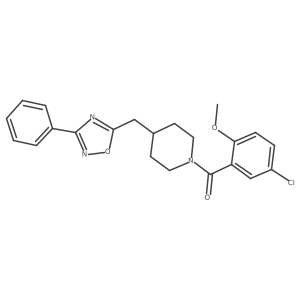 1-(5-Chloro-2-methoxybenzoyl)-4-[(3-phenyl-1,2,4-oxadiazol-5-yl)methyl]piperidine结构式
