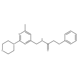 N-((6-methyl-2-morpholinopyrimidin-4-yl)methyl)-2-phenoxyacetamide结构式