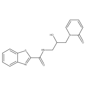 N-(2-hydroxy-3-(2-oxopyridin-1(2H)-yl)propyl)benzo[d]thiazole-2-carboxamide结构式