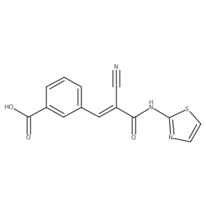 3-[(E)-2-Cyano-3-oxo-3-(1,3-thiazol-2-ylamino)prop-1-enyl]benzoic acid结构式