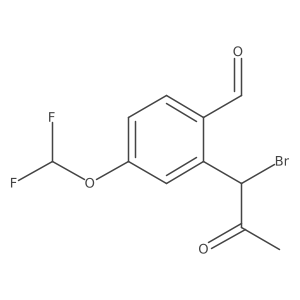 2-(1-Bromo-2-oxopropyl)-4-(difluoromethoxy)benzaldehyde Structure