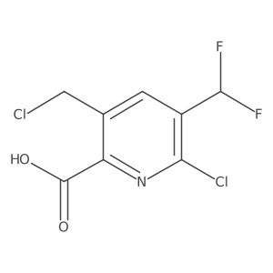 6-Chloro-3-(chloromethyl)-5-(difluoromethyl)picolinic acid结构式