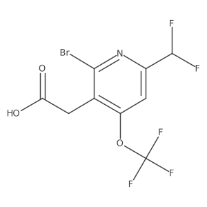 2-(2-Bromo-6-(difluoromethyl)-4-(trifluoromethoxy)pyridin-3-yl)acetic acid结构式