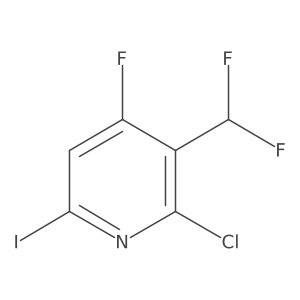 2-Chloro-3-(difluoromethyl)-4-fluoro-6-iodopyridine结构式