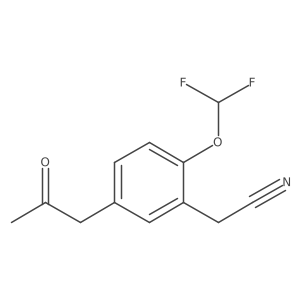 2-(Difluoromethoxy)-5-(2-oxopropyl)phenylacetonitrile Structure