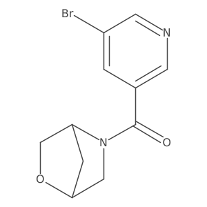 2-Oxa-5-azabicyclo[2.2.1]heptan-5-yl(5-bromopyridin-3-yl)methanone结构式