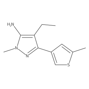 4-ethyl-1-methyl-3-(5-methylthiophen-3-yl)-1H-pyrazol-5-amine结构式