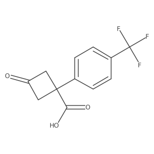 3-Oxo-1-[4-(trifluoromethyl)phenyl]cyclobutane-1-carboxylic acid结构式