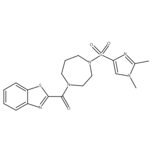 benzo[d]thiazol-2-yl(4-((1,2-dimethyl-1H-imidazol-4-yl)sulfonyl)-1,4-diazepan-1-yl)methanone结构式