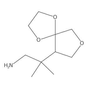 2-Methyl-2-{1,4,7-trioxaspiro[4.4]nonan-9-yl}propan-1-amine结构式