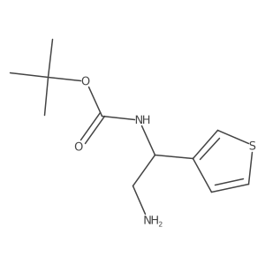 tert-butyl N-[2-amino-1-(thiophen-3-yl)ethyl]carbamate结构式