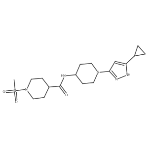 N-(1-(5-cyclopropyl-1H-pyrazol-3-yl)piperidin-4-yl)-1-(methylsulfonyl)piperidine-4-carboxamide Structure