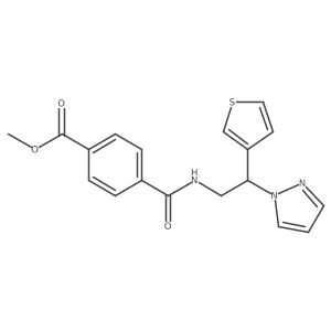 methyl 4-((2-(1H-pyrazol-1-yl)-2-(thiophen-3-yl)ethyl)carbamoyl)benzoate Structure