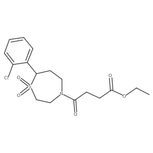 Ethyl 4-(7-(2-chlorophenyl)-1,1-dioxido-1,4-thiazepan-4-yl)-4-oxobutanoate结构式