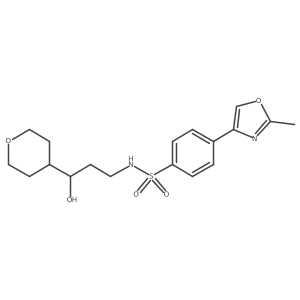 N-(3-hydroxy-3-(tetrahydro-2H-pyran-4-yl)propyl)-4-(2-methyloxazol-4-yl)benzenesulfonamide Structure