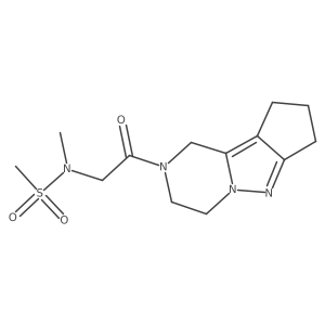 N-methyl-N-(2-oxo-2-(3,4,8,9-tetrahydro-1H-cyclopenta[3,4]pyrazolo[1,5-a]pyrazin-2(7H)-yl)ethyl)methanesulfonamide结构式