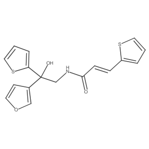 (E)-N-(2-(furan-3-yl)-2-hydroxy-2-(thiophen-2-yl)ethyl)-3-(thiophen-2-yl)acrylamide Structure