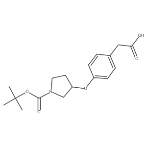 2-[4-[(3S)-1-t-butoxycarbonyl-3-pyrrolidyloxy]phenyl]acetic acid Structure