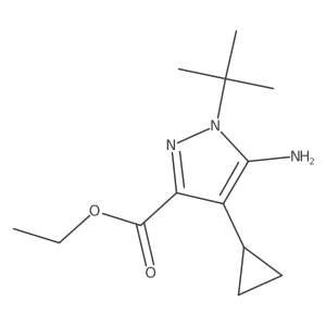 ethyl 5-amino-1-tert-butyl-4-cyclopropyl-1H-pyrazole-3-carboxylate结构式