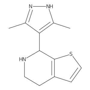 3,5-dimethyl-4-{4H,5H,6H,7H-thieno[2,3-c]pyridin-7-yl}-1H-pyrazole结构式