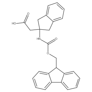 2-(2-((((9H-Fluoren-9-yl)methoxy)carbonyl)amino)-2,3-dihydro-1H-inden-2-yl)acetic acid结构式