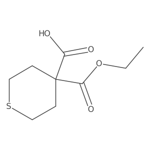 4-(Ethoxycarbonyl)thiane-4-carboxylic acid结构式