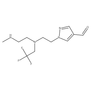1-(2-{[2-(methylamino)ethyl](2,2,2-trifluoroethyl)amino}ethyl)-1H-pyrazole-4-carbaldehyde结构式