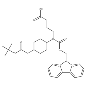 4-[(4-{[(tert-butoxy)carbonyl]amino}cyclohexyl)({[(9H-fluoren-9-yl)methoxy]carbonyl})amino]butanoic acid结构式