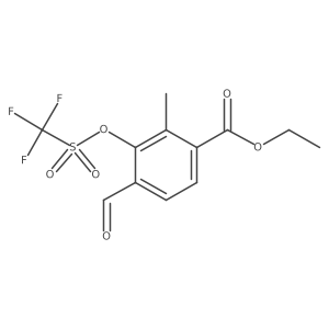 Ethyl 4-formyl-2-methyl-3-(((trifluoromethyl)sulfonyl)oxy)benzoate Structure
