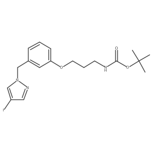 tert-Butyl (3-(3-((4-iodo-1H-pyrazol-1-yl)methyl)phenoxy)propyl)carbamate Structure