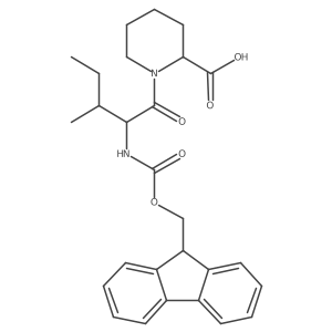 (2S)-1-[(2S)-2-({[(9H-fluoren-9-yl)methoxy]carbonyl}amino)-3-methylpentanoyl]piperidine-2-carboxylic acid Structure