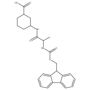 3-[(2R)-2-({[(9H-fluoren-9-yl)methoxy]carbonyl}amino)propanamido]cyclohexane-1-carboxylic acid Structure