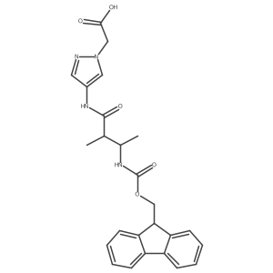2-{4-[3-({[(9H-fluoren-9-yl)methoxy]carbonyl}amino)-2-methylbutanamido]-1H-pyrazol-1-yl}acetic acid结构式