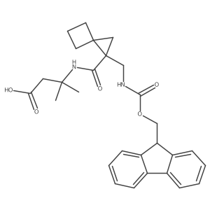 3-({1-[({[(9H-fluoren-9-yl)methoxy]carbonyl}amino)methyl]spiro[2.3]hexan-1-yl}formamido)-3-methylbutanoic acid Structure