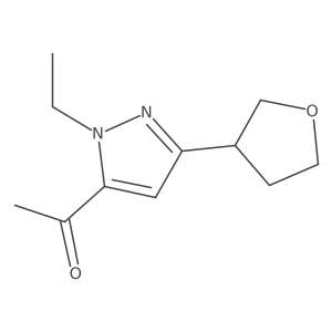 1-[1-ethyl-3-(oxolan-3-yl)-1H-pyrazol-5-yl]ethan-1-one结构式