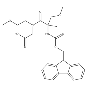 2-[2-({[(9H-fluoren-9-yl)methoxy]carbonyl}amino)-N-(2-methoxyethyl)-2-(methoxymethyl)propanamido]acetic acid结构式