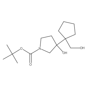 Tert-butyl 3-hydroxy-3-[1-(hydroxymethyl)cyclopentyl]pyrrolidine-1-carboxylate Structure