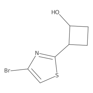 2-(4-Bromo-1,3-thiazol-2-yl)cyclobutan-1-ol结构式