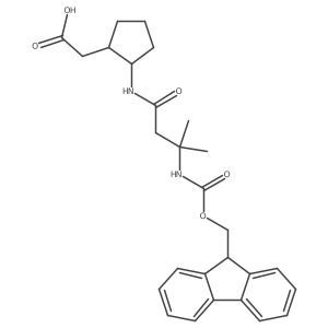 rac-2-[(1R,2S)-2-[3-({[(9H-fluoren-9-yl)methoxy]carbonyl}amino)-3-methylbutanamido]cyclopentyl]acetic acid Structure