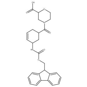 rac-4-[(1R,5S)-5-({[(9H-fluoren-9-yl)methoxy]carbonyl}amino)cyclohex-3-ene-1-carbonyl]morpholine-2-carboxylic acid结构式